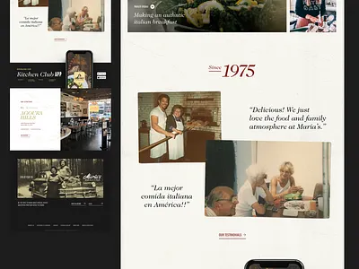 Maria's Italian family food italian ui ux website