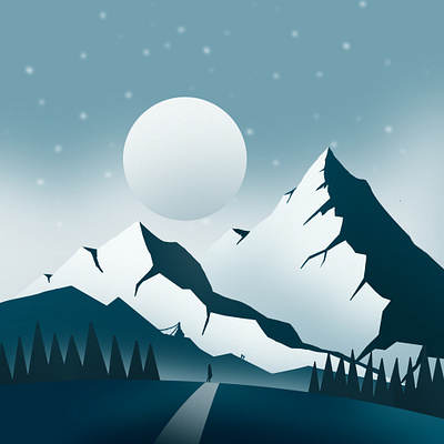 Escape! affinity background flat illustration illustration design minimal mountains procreate vector web website