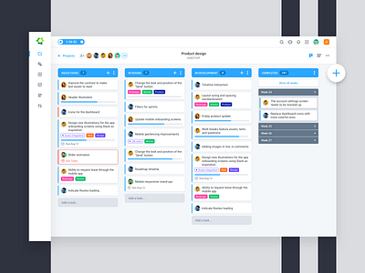 Tasks app clean dashboard flat icons project manager sidebar tasks ui ux web