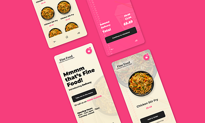 Fine Food app branding design flat minimal ui ux web website