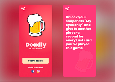 Deadly Drinking Game app design drinking flat game minimal ui ux web website