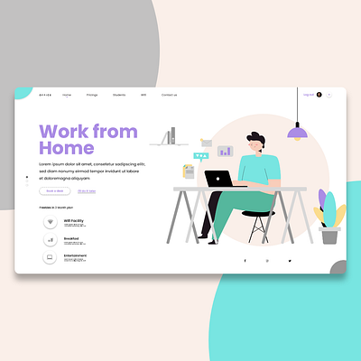 Work From Home UI Design cleandesign uidesign uidesigner uiux