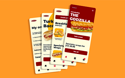 Sandwich Shop app branding design flat minimal sandwiches ui ux web website