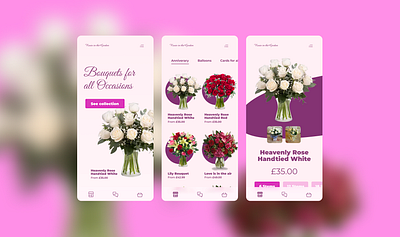 Flower shop app branding design flat flowers flowershop minimal ui ux web website