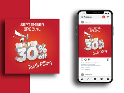 September Special Dental Care Social Media Post Design adobefaysal advertisement branding business advertising dental social media post