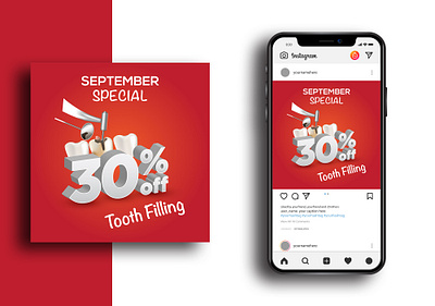 September Special Dental Care Social Media Post Design adobefaysal advertisement branding business advertising dental social media post