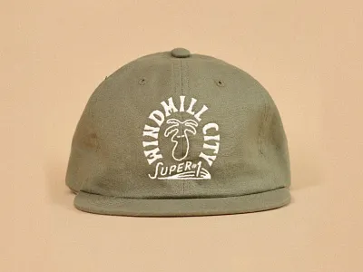 Windmill City Super #1 Branding brand identity branding branding design embroidered hat embroidered patch embroidery gift shop logo logodesign palm springs palm tree palm tree logo