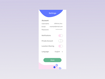 Daily UI Challenge #007 adobe xd daily ui daily ui 007 dailyui dailyuichallenge figma settings