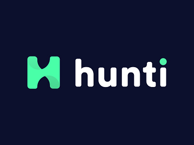 Hunti - Dark Logo design art figma figma design hunti hunti job hunti logo hunti team illustration illustrator jobs jobsite logo logo design logo design branding logodesign logotype ux