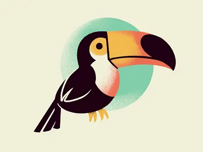 Toucan adorable birb bird cute digital illustration drawing forest illustration ipad pro ipadpro jungle textured textures toucan