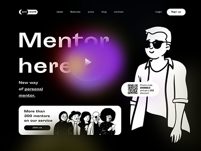 Mentor Here Website app branding design figma interface landing ui uidesign ux webflow website