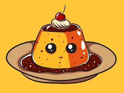 Pudding Monster Character Pack 04 anime art artwork cartoon character characterdesign cute design flatdesign flatillustration fortune funny illustration kawaii magic monster mystic occult pudding vector