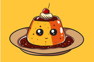 Pudding Monster Character Pack 04 anime art artwork cartoon character characterdesign cute design flatdesign flatillustration fortune funny illustration kawaii magic monster mystic occult pudding vector