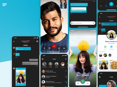 Messaging App app design figma flat minimal mobile mobile app design mobile ui ui ux