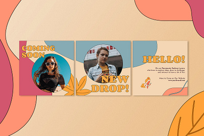 Fall Retro Fashion Instagram Puzzle ads fall fashion flyer hypebeast illustration instagram instagram post instagram stories instagram story modern retro social media template vintage