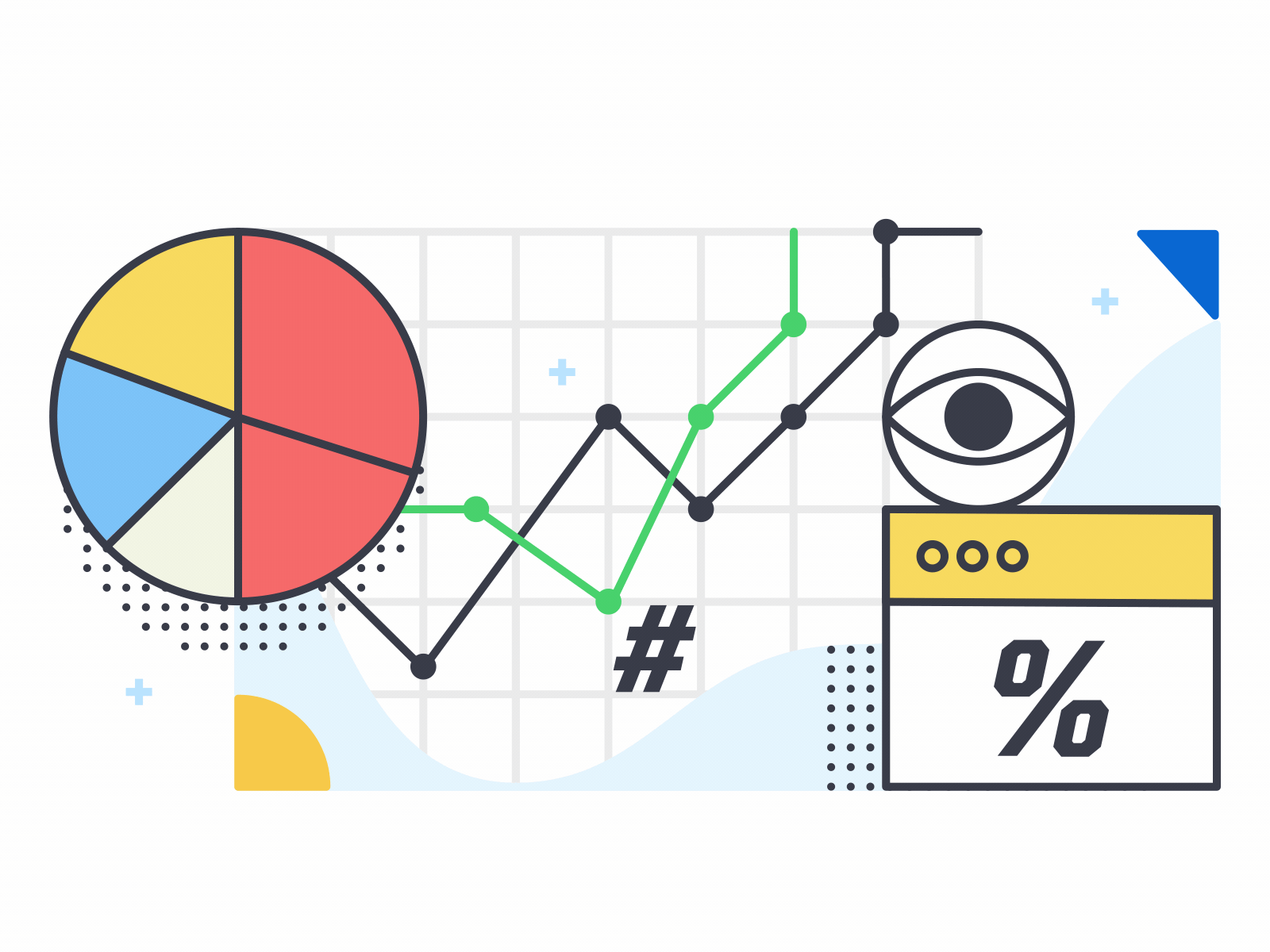 Abstract illustration: Statistic after effect animated animation animation 2d animation design bank business chart eye finance growth illustration microinteraction motion graphic pie chart statistics ui web design