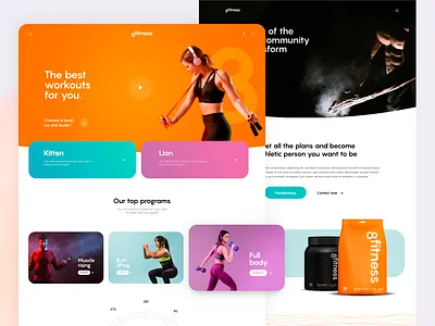 8fitness Web Design athletic brand coach fitness gym logotype minimal nutrition sport ui ux ux design web design website