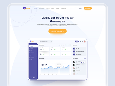 Job Portal Landing Page app branding clean design icon illustration minimal type typography vector