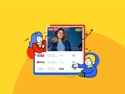 Livestream Dashboard childhood color palette colors design graphic design hue illustration red ui yellow