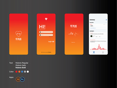 Fit Plus Apps Design appsdesign figma graphicdesign illustrator photoshop ui ui designer uidesign uiux uiuxdesign webdesign