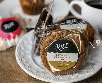 Freshly Baked RISE Packaging art direction baked goods bakery baking branding cookie design food graphic design illustration label logo packaging packaging design sticker