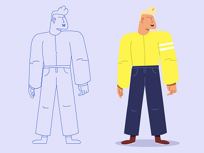 Funny guy character concept 2d character character design concept funny guy human human body illustration person