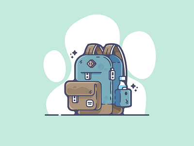 Backpack adobe art cartoon clean color creative designer dribbble flat graphic graphic design illustration illustrator modern portfolio shot simple