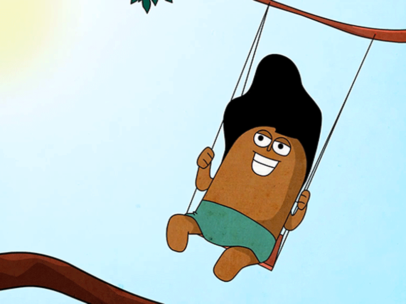caveman swing 2d aniamtion cartoon character character character design degital art illustration