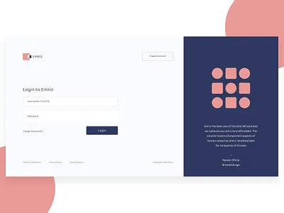 Login Screen Design For HR Tool geometric hr software human resource invision studio login pattern recruitment saas shapes software ui ui design ux ux ui web web ui