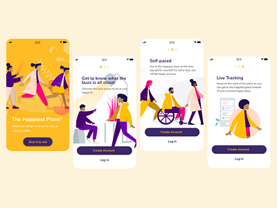 Mobile app - onboarding app design ui