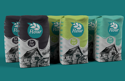 Flour branding design minimal modern packaging design