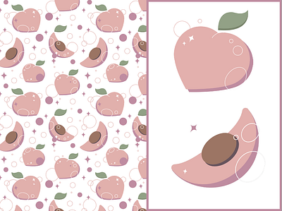 Peach vector pattern design illustration illustrator pattern peach peach art peaches peachy procreate product design vector vector art vector artist vector pattern