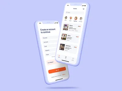 Restaurant app design app design app for food app for restaurant food app ios app design login screen restaurant app sign up screen