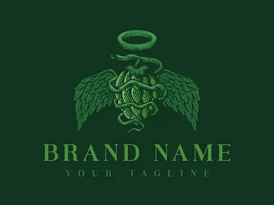 Holy Beer Logo beer beer branding classic drink engraved hand drawn holy hops illustraion logo logo for sale tree vector vintage vintage logo