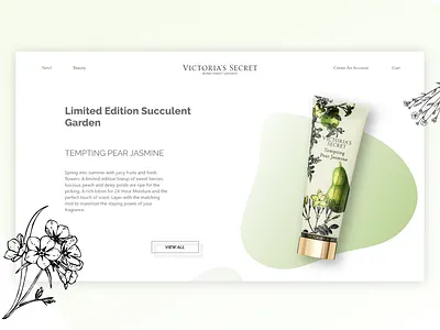 VS Web Design beauty beauty product beauty shop branding design fresh jasmine landing page lotion pear ui victoriasecret vs web design