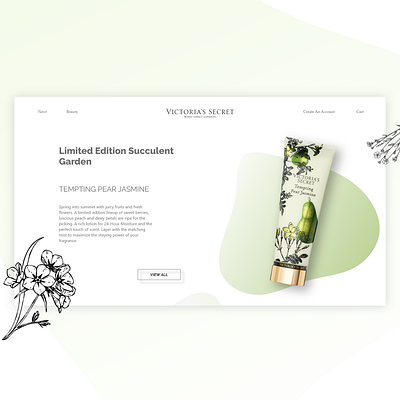 VS Web Design beauty beauty product beauty shop branding design fresh jasmine landing page lotion pear ui victoriasecret vs web design