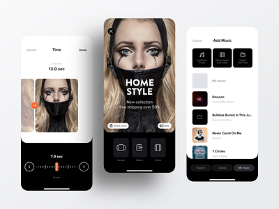 Stories for Instagram | Ios App Design app clean design dribbble editing editor icons instagram popular shot post rotate sketch split stories trim ui ux video