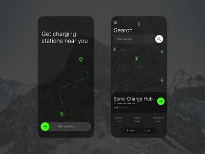 EV Charging Locator app app design electric vehicle elelctric ev