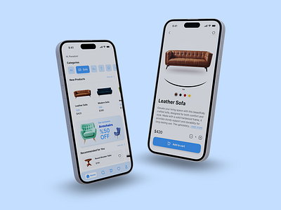 Furniture App UI Design app graphic design mobile prototype ui uiapp uiux wireframe