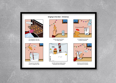 Singing in the Rain Storyboard (Christmas Edition) art character character design christmas christmas design cookie cookies digital digital art gingerbread illustration illustrator music new year singing in the rain story storyboard storyboard design vector vector design