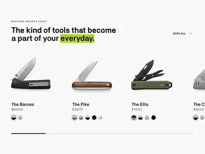 James Brand Style Exploration 1 desktop ecommerce knife product ui ux web