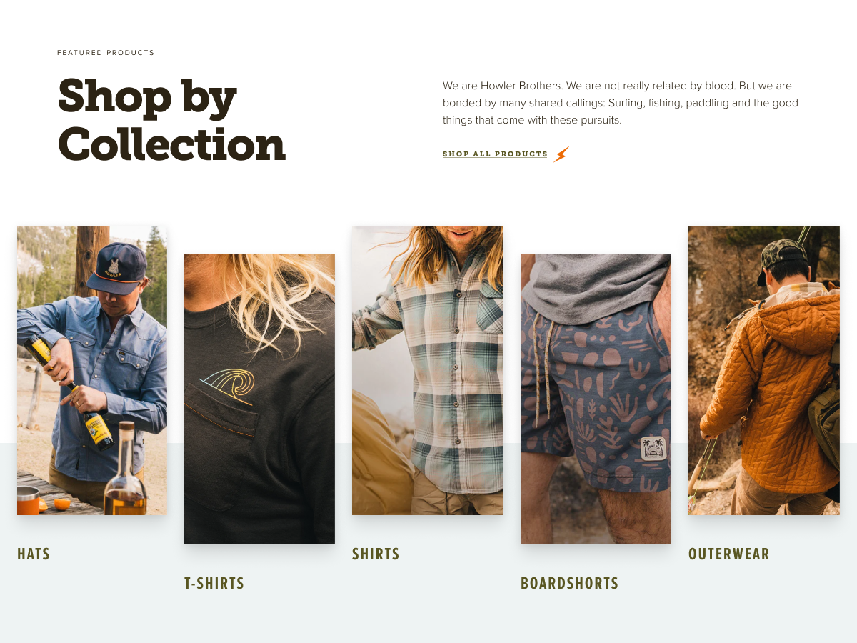 Howler Bros Style Exploration 1 branding desktop ecommerce ui ux