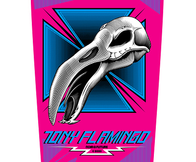 TONY FLAMINGO art branding design engraving illustration logo retro skate skull trash vector