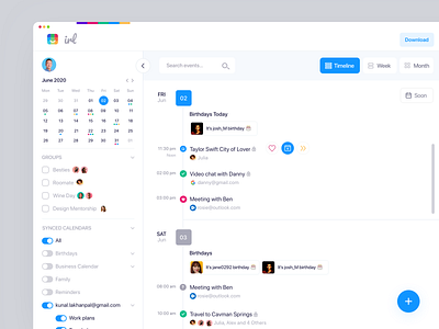 IRL Calendar - Full alex banaga brithday calendar calendar app calendar ui dates events irl months social timeline timelines