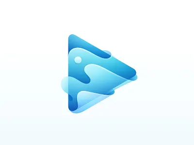 Liquid Play blue branding button company design icon liquid live logo music play player record social splash streaming vector video water wave