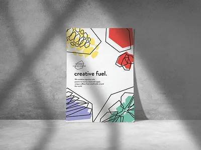 Creative fuel coffee coffee brand colour graphic design illustration playful poster art poster design simple vector