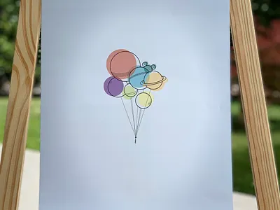 Balooniverse print colors design disney illustration minimal offset design poster print