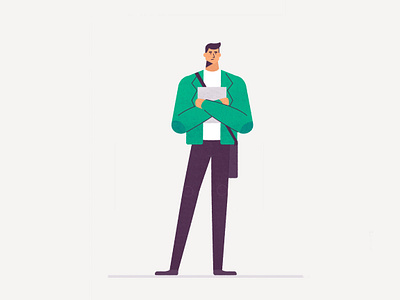 Architect Intern architect character character design design flat illustration man student vector