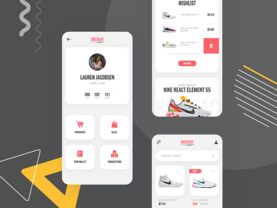Sneekay account adobe xd adobexd area delete highlight shoes shoes app sneakers webshop xd design