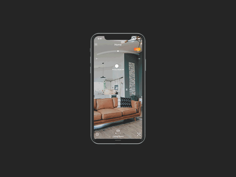 Interior Camera App Pan animation app app design application camera app design motion motion design motiongraphics ui ux